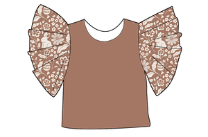 Camiseta de Manga con <span class=keywords><strong>Volantes</strong></span> para Niñas Pequeñas, Novedad de Pascua 2026, Estampado de Conejito y Zanahoria, Estilo Casual y Moderno para Primavera - Product Image 4