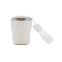 Termo de café portátil de 290ml, mantiene caliente durante 6 horas, revestimiento blanco mate