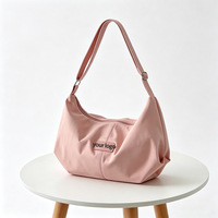 Tas Selempang Hobo Nilon Qetesh Logo Kustom Warna Macaron Tali Dapat Disesuaikan Kapasitas Besar Kasual Wanita Tas Bahu Crossbody