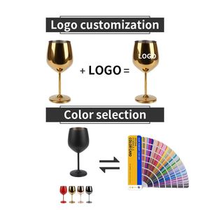 Copa de Vino Tinto de Acero Inoxidable de 18 oz con Logotipo Personalizado, Copa de Champán Dorada Irrompible para Banquetes - Product Image 6