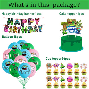 Set Decorazioni per Festa My Singing Monster, Palloncini, Decorazioni per Torte, Accessori per Feste di <span class=keywords><strong>Compleanno</strong></span>, Decorazioni Fai-da-Te per la Casa - Product Image 4