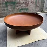 Table de foyer ronde en acier Corten sur pied, personnalisable, OEM ODM, marque privée, vente en gros fabricant