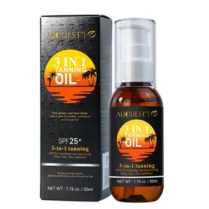 Vente en gros d'huile de bronzage Marque privée Huile hydratante biologique à base de plantes UVA UVB Bronzage permanent Lotion de soin pour la peau