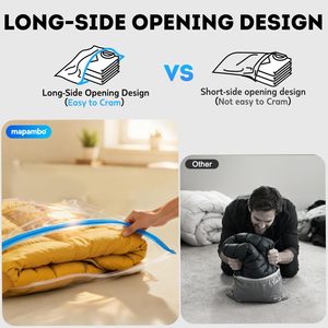 Sacos a Vácuo para Roupas de Viagem com Bomba Elétrica, Pacote com 9 Sacos a Vácuo em 3 Tamanhos Combinados, Sacos de Armazenamento a Vácuo que Economizam Espaço - Product Image 5