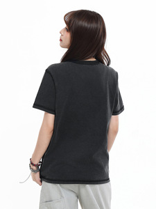 Dropshipping American Vintage Washed 100% Cotton 200 Grams Loose Fit Knitted Printed T-<b>Shirt</b> Unisex Streetwear Retro <b>Y2K</b> Short S - Product Image 5