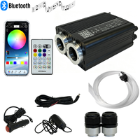 Kits de plafonniers LED RVBW 32W à fibres optiques PMMA, effet ciel étoilé, double tête contrôlée séparément, télécommande 12V