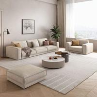 Ensemble de canapés modernes minimalistes en tissu technique résistant pour salon, couleur personnalisable, coussin en mousse de latex, mobilier modulaire de salon