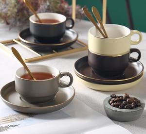 Set Da Caffè in ceramica 19 Pezzo in stile Europeo Classico Tazza di Caffè Piattino Pomeriggio 6 Persone Usano Tè In Porcellana Set Da Caffè - Product Image 6