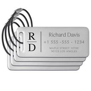 Hot-selling metal <b>luggage</b> tag <b>set</b>, includes ID card holder and removable <b>luggage</b> label. Custom aluminum alloy <b>luggage</b> tags - Product Image 6