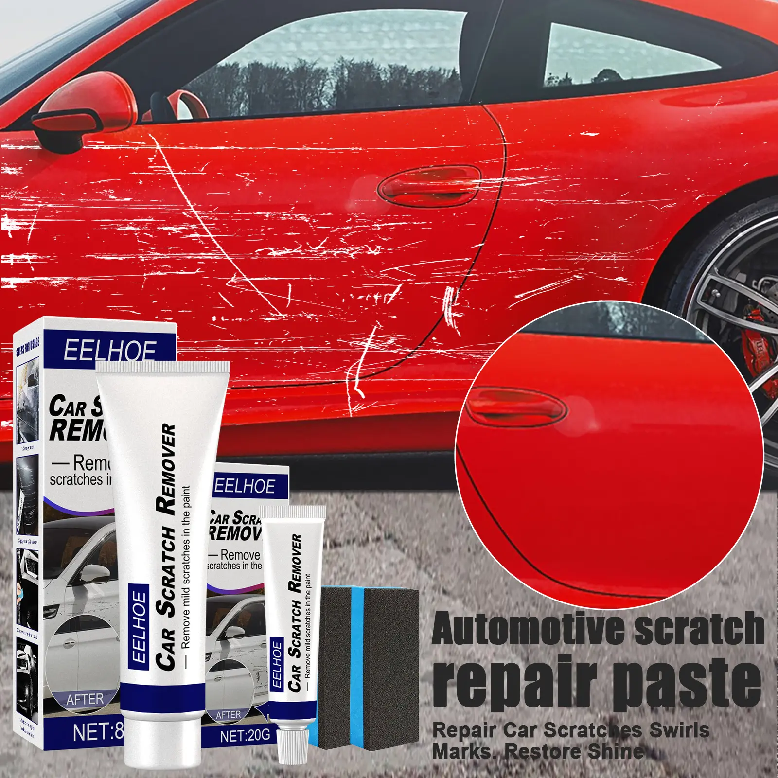 EELHOE 80g araba scratch remover boya otomotiv çizik onarım macunu araba gövde onarımı araçları hafif çizikler kaldırmak