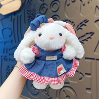Porte-clés en peluche Lapin à oreilles porte-clés sac à dos souple pendentif cadeau de mariage pour Couples-breloques de sac en gros et accessoires de lanière