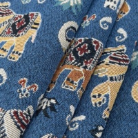 Tissus de brocart Jacquard européen Offre Spéciale 100% coton teint en fil de polyester grand motif pour les robes de Textiles de maison