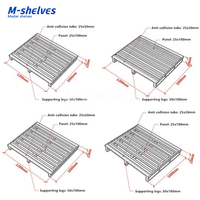Palette en acier robuste avec revêtement en poudre, capacité 1000 kg, entrée 4 directions pour système de rayonnage d'entrepôt