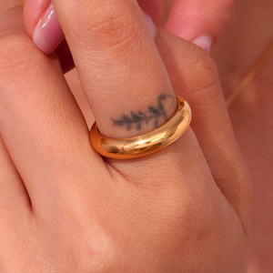 2026 Minimalist High Mirror Stainless Steel Plain <b>Ring</b> Cold Wind Versatile <b>Couple</b> Stacking Non Fading Basic Finger <b>Ring</b> - Product Image 6