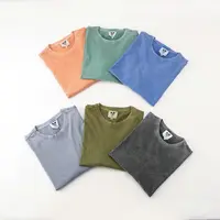 Высококачественная одежда, промытая винтажная Трикотажная хлопковая Базовая футболка, фирменная торговая марка