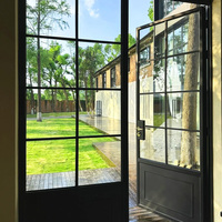 Puertas Francesas de Aluminio Resistentes e Impermeables, Diseño Moderno, Puerta Interior y Exterior de Aluminio, Puertas y Ventanas para Villa