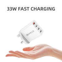 Meilleur adaptateur de voyage 33W 4USB PD QC3.0 Chargeur rapide avec technologie GaN Certifié KC Chargeur rapide de bureau