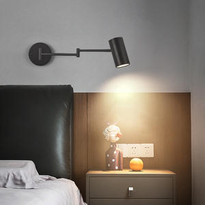 Lámpara de pared LED moderna Columpio ajustable Brazo largo Iluminación cálida/fría Montado en la pared Lámpara de noche para el hogar Control remoto Bombilla E26 - Product Image 3