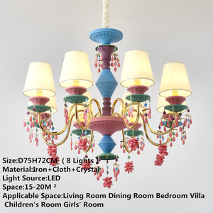 Lampada pendente in cristallo di colore moderno francese di lusso in stile salotto ristorante camera da letto camera da letto per bambini - Product Image 2