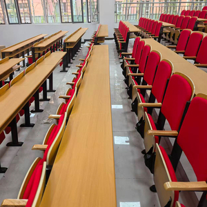 Tables et chaises scolaires modernes en tissu éponge pliables avec pieds en fer, chaises <span class=keywords><strong>d</strong></span>'auditorium, mobilier scolaire - Product Image 5