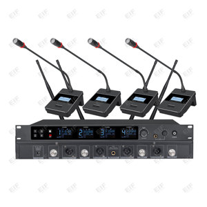 ไมโครโฟนไร้สายระดับมืออาชีพ BD-66 4 ช่องสัญญาณ XLR รับประกัน 1 ปี พร้อมระบบตัดเสียงรบกวน สำหรับคาราโอเกะ การแสดง และการใช้งานในโบสถ์ - Product Image 5