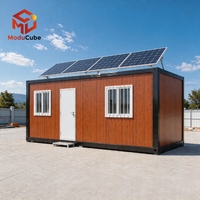 Moducube Maison Modulaire en Bois Démontable à Installation Rapide avec Panneaux Solaires, Tiny House pour Dortoir