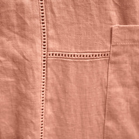 Olaesa Fashion Hochwertiges Hemd aus reinem Leinen Langarm Bestickte Häkel ausschnitt Design Bluse Damen Tops Leinen bluse