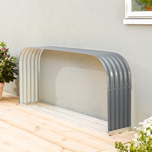 Porte-bûches en acier thermolaqué vert moderne <span class=keywords><strong>Vitavia</strong></span>, épaisseur 0,6 mm, sur mesure - Product Image 1