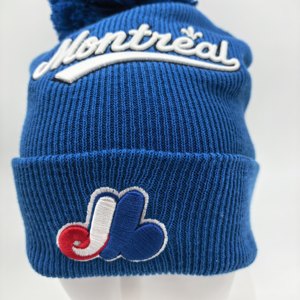 หมวกบีนนี่ถักทอของทีมโตรอนโต บลูเจย์ส พร้อมพู่ห้อย - หมวกเบสบอลสำหรับฤดูหนาวที่ให้ความอบอุ่น - Product Image 5