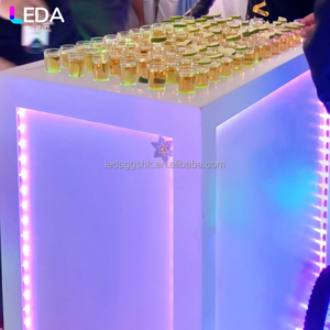 LEDA Nouvelle Arrivée Chariot à Bonbons en Métal Blanc Moderne pour Décoration de Fêtes et Événements, Chariot Bar Mobile RGB pour Mariage - Product Image 4