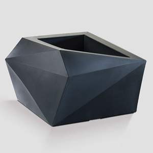 Pot de fleurs d'intérieur en ciment noir blanc mat écologique Pot de fleurs léger en origami pour intérieur et extérieur en polygone de béton - Product Image 1