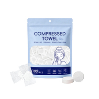 Serviettes Comprimées Portables Mini, Serviettes Magiques Jetables en Coton pour le Visage, Utilisation Quotidienne en Voyage et en Extérieur, 40GSM 20*22CM