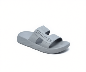 Sandales unisexes à double sangle EVA taille 26 confortables plates d'été grises - Product Image 1