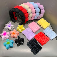 Kit de lavage facial et cheveux 4-en-1 avec bandeau et pince à cheveux pour spa, best-seller transfrontalier, vente en gros