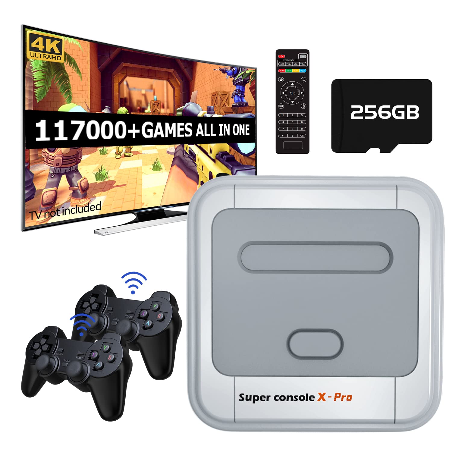 Super Console X Pro 50 Emulator 50000 Retro-Spiele Mini-TV-Box Wireless 2.4G Videospiel konsolen Player für PSP PS1 DC N64