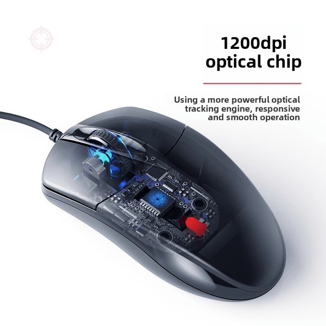 Wired USB Optical Mouse for Desktop and Laptop-Esports Gaming Accessory with Ergonomic Design and 3 Buttons