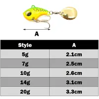 1 OUTKIT Neuankömmling Metall Mini VIB Mit Löffel Angel köder 5-20g Winter Eis köder Angel gerät Crank bait Vibration Spinner