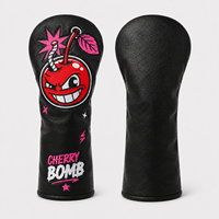 Golfclubhoesjes met creatief kersenpatroon, beschermende headcovers, groothandelsbestelling, golfclubhoes