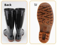 Bottes de pluie industrielles économiques en PVC pour homme, hauteur genou, non de sécurité, imperméables, antistatiques, respirantes, lumineuses, pour l'automne