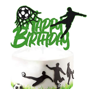 Decoración para Pastel de Fútbol, Adorno para Pastel de Feliz Cumpleaños, Copa Mundial de Fútbol de Qatar, Jugador de Fútbol, Red Deportiva, Decoración Temática de Fútbol PQ913 - Product Image 1