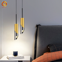 Lustre suspendu LED moderne de style nordique, petit et long, doré, à économie d'énergie, pour hôtel, salon, salle à manger, îlot de cuisine