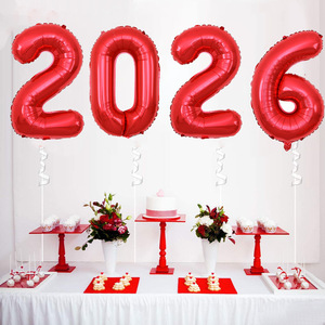 2026 32 Inch Party Number Foil <b>Balloon</b> Letter Commemorative Letter Banner Set Retail Packaging Card Foil <b>Balloon</b> - Product Image 4