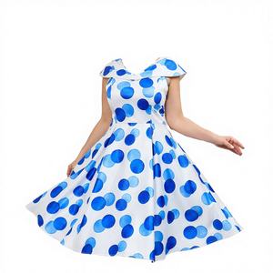 Vestido Casual Vintage de Mujer con Estampado de Lunares, Cuello en V, Manga Corta Tipo Capa, Transpirable, para Otoño/Primavera/Verano - Product Image 4