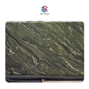 Dalle naturelle de luxe TMZ en quartzite de soie verte polie pour surface intérieure imperméable pour villas et armoires incurvées - Product Image 5