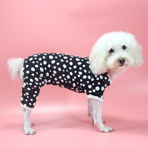 Pijamas para Perros ChongTa, Talla Pequeña, Ropa de Algodón con Puntos Blancos y Negros para Perros Pequeños como Teacup, Teddy, Pomeranian, Maltese, Yorkshire Terrier - Product Image 3