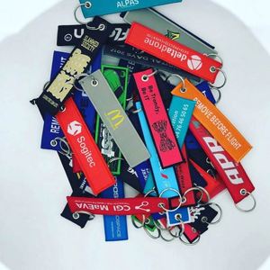 Wholesale Washable Fabric Eco-Friendly Polyester Thread Custom Embroidered Keychain - Product Image 1