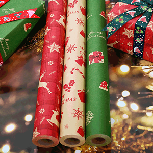 Hot bán 500cm 1000cm đẹp giáng sinh trang trí gói giấy cuộn món quà đầy màu sắc đóng gói giấy - Product Image 3