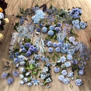 Ortensia Factory Blue Wedding Flowers Baby Blue Rose Artificial Sky blue Plants per la decorazione <span class=keywords><strong>di</strong></span> fiori <span class=keywords><strong>di</strong></span> seta all'ingrosso - Product Image 2