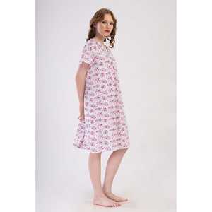 Camisón de Algodón para Mujer Anna, Manga Corta, Estampado Floral Clásico, Ropa de Dormir Suave, Blanco - Product Image 3