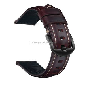 Bracelets <span class=keywords><strong>de</strong></span> montre en cuir véritable vert <span class=keywords><strong>de</strong></span> luxe 18mm 20mm 22mm 24mm 26mm Couleurs Cuir ciré à l'huile Bracelet <span class=keywords><strong>de</strong></span> montre - Product Image 2